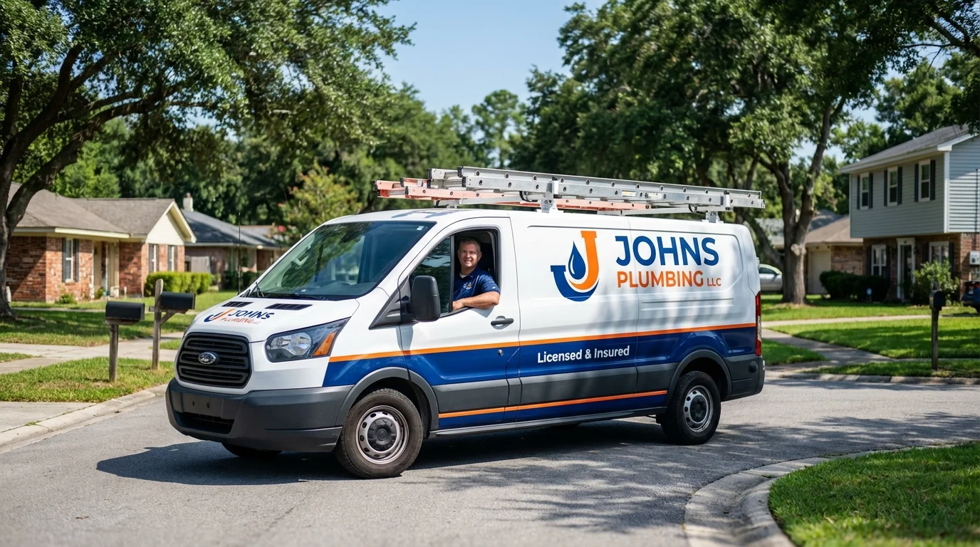 Johns Plumbing LLC service van in Cole Camp, MO